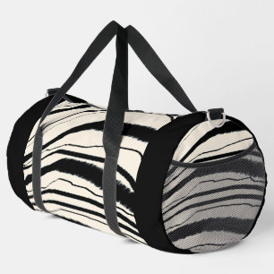 Zebra Stripe Print Athletic Gym Travel Travel Trav Duffle Bag