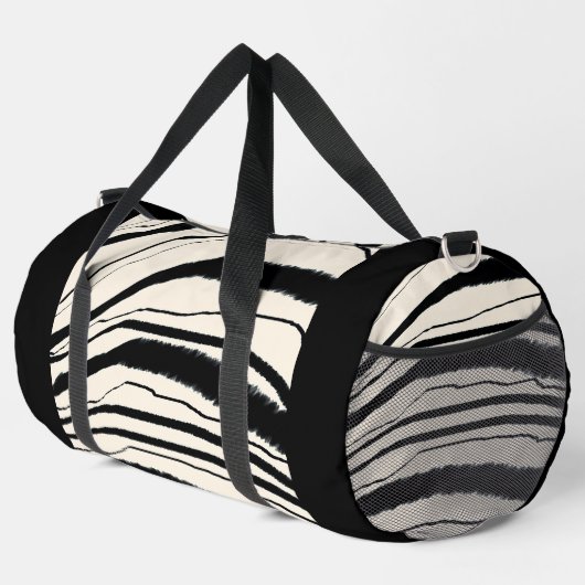 Zebra Stripe Print Athletic Gym Travel Travel Trav Duffle Bag (Rechte Ecke)