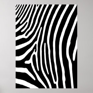 Zebra Stripe Print (schwarz und weiß) Poster
