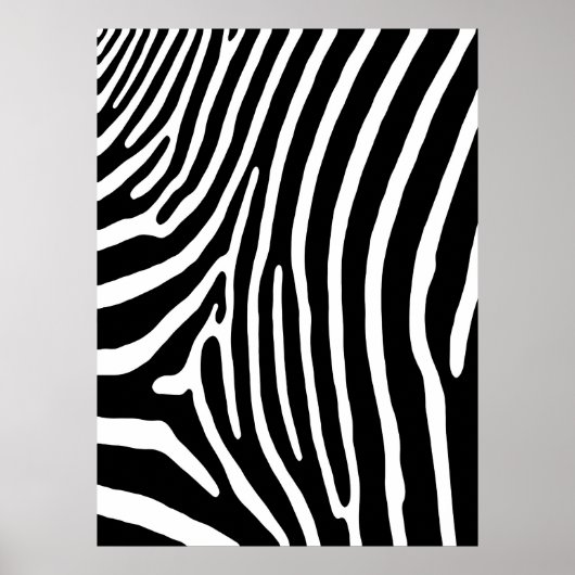 Zebra Stripe Print (schwarz und weiß) Poster (Vorne)