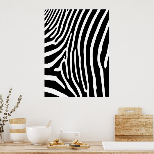 Zebra Stripe Print (schwarz und weiß) Poster (Küche)