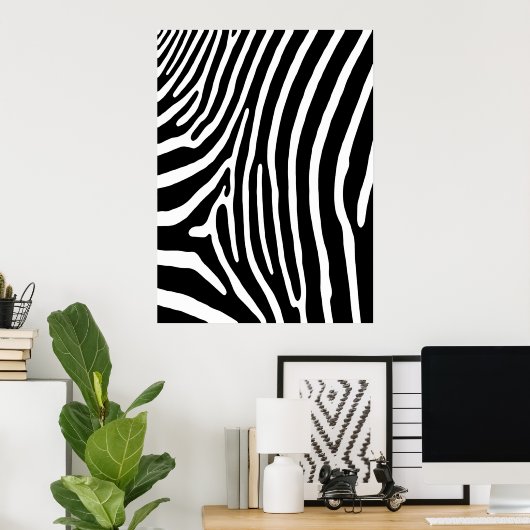Zebra Stripe Print (schwarz und weiß) Poster (Heimbüro)
