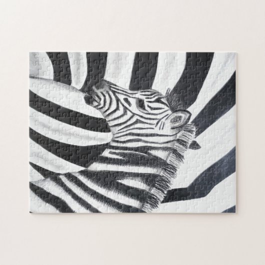 Zebra Stripe Safari Schwarz-Weiß-Puzzle Puzzle (Horizontal)