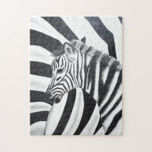 Zebra Stripe Safari Schwarz-Weiß-Puzzle Puzzle