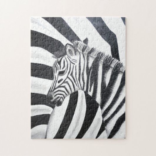 Zebra Stripe Safari Schwarz-Weiß-Puzzle Puzzle (Vertikal)