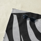 Zebra Stripe Schwarz-Weiß Textur Druckmuster Strandtuch (Beispiel)