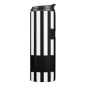 Zebra Stripe Schwarz-Weiß-Thermaltumbler Thermosbecher (Nach links gedreht)