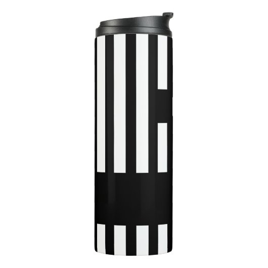 Zebra Stripe Schwarz-Weiß-Thermaltumbler Thermosbecher (Nach links gedreht)