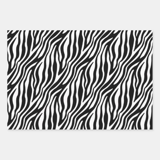 Zebra Stripe Weihnachtsgeschenk Wrap Geschenkpapier Set (Vorderseite 3)