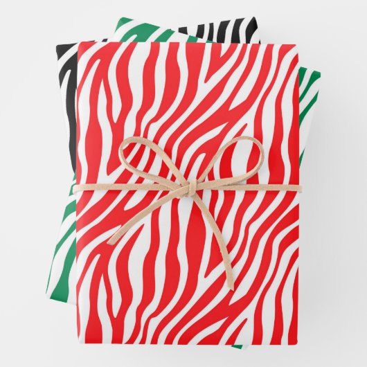 Zebra Stripe Weihnachtsgeschenk Wrap Geschenkpapier Set (Beispiel)