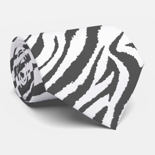 ZEBRA STRIPE WEISS UND SCHWARZ KRAWATTE (Gerollt)