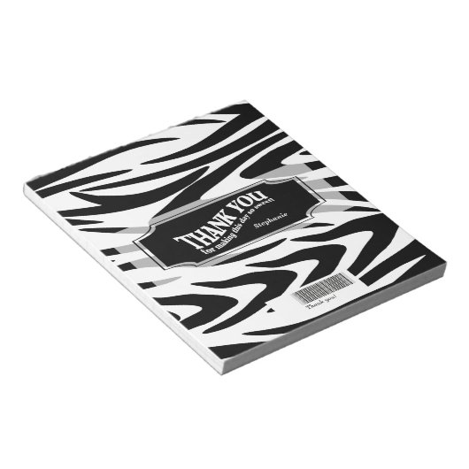 Zebra Striped Candy Bar Wrap Notizblock (angewinkelt)