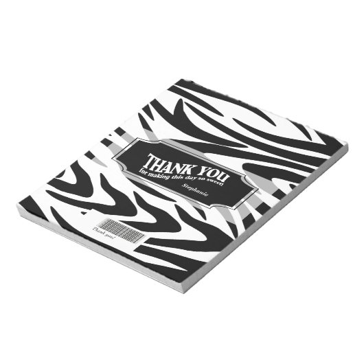 Zebra Striped Candy Bar Wrap Notizblock (Rotiert)