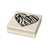 Zebra Striped Heart Gummistempel (Stempel)
