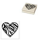Zebra Striped Heart Gummistempel (Stempel)