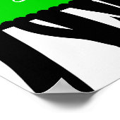 Zebra Striped Muster Personalisiert Name Poster (Ecke)