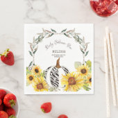 Zebra Striped White Pumpkin Sonnenblumendusche Serviette (Beispiel)