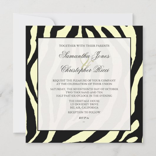 ZEBRA STRIPEN/DIY HINTERGRUND EINLADUNG (Rückseite)