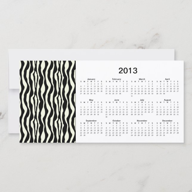 Zebra Stripes 2013 Kalender Fotokarte (Vorderseite)