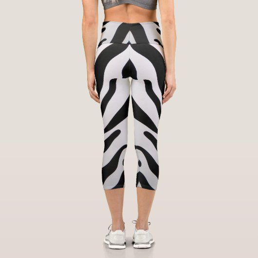 ZEBRA STRIPES ABSTRAKT CAPRI LEGGINGS (Rückseite)