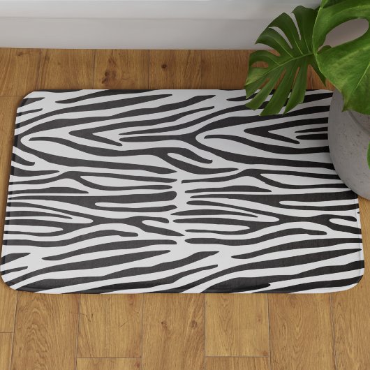 Zebra Stripes Animal Print Large Bath Mat Badematte