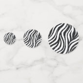 Zebra Stripes Black Glitzer Wilde Tiere Print Konfetti (Rückseiten)