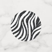Zebra Stripes Black Glitzer Wilde Tiere Print Konfetti (Klein Vorderseite)