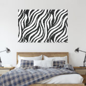 Zebra Stripes Black Glitzer Wilde Tiere Print Leinwanddruck (Insitu (Schlafzimmer))