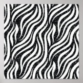 Zebra Stripes Black Glitzer Wilde Tiere Print Poster (Vorne)