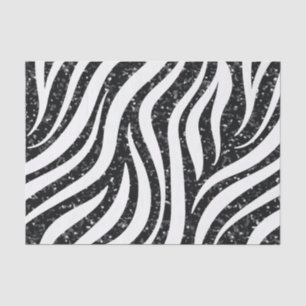 Zebra Stripes Black Glitzer Wilde Tiere Print Seidenpapier