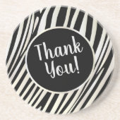 Zebra Stripes Black & Whit Muster Trenddesign Getränkeuntersetzer (Vorne)