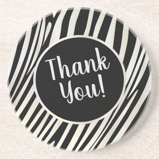 Zebra Stripes Black & Whit Muster Trenddesign Getränkeuntersetzer (Vorne)