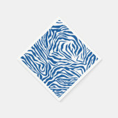 Zebra Stripes Blue And White Wild Animal Print Serviette (Ecke)