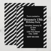 Zebra Stripes Chic Birthday Glam Party Einladungen (Vorne/Hinten)