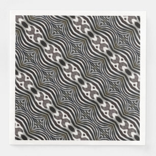 Zebra Stripes das Schwarzweiss Spiegel-Muster Serviette