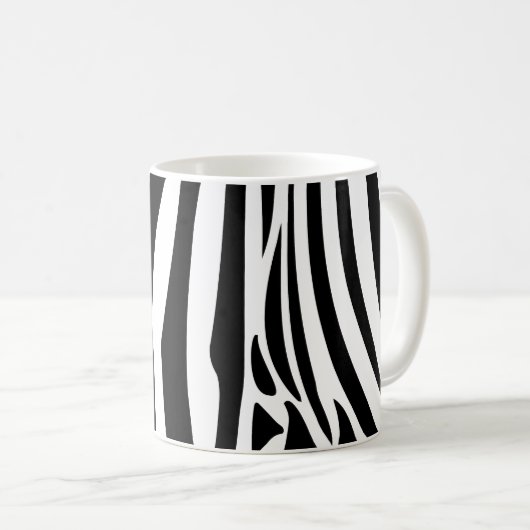 Zebra Stripes Dschungel-Schwarzweiss-Muster Kaffeetasse (VorderseiteRechts)