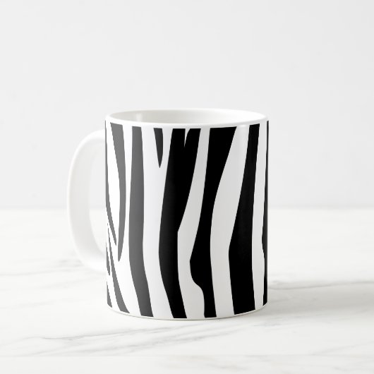Zebra Stripes Dschungel-Schwarzweiss-Muster Kaffeetasse (Vorderseite Links)