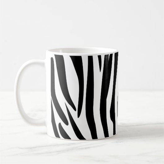Zebra Stripes Dschungel-Schwarzweiss-Muster Kaffeetasse (Links)