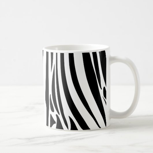 Zebra Stripes Dschungel-Schwarzweiss-Muster Kaffeetasse (Rechts)