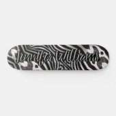 Zebra Stripes Elegantes Muster Hinzufügen von Name Skateboard (Horizontal)
