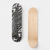 Zebra Stripes Elegantes Muster Hinzufügen von Name Skateboard (Vorderseite)