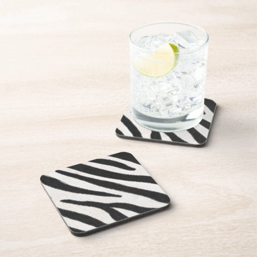 Zebra Stripes Exotic Fur Realistic Animal Print Getränkeuntersetzer (Rechte Seite)