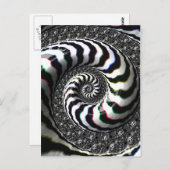 Zebra Stripes Fractal Spiral Pattern Postkarte (Vorne/Hinten)