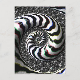 Zebra Stripes Fractal Spiral Pattern Postkarte