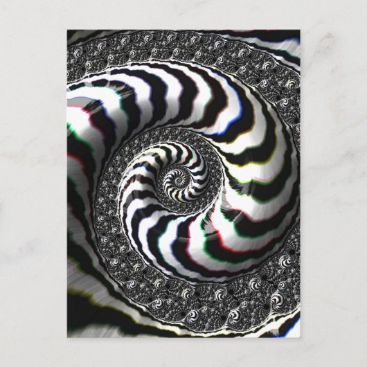 Zebra Stripes Fractal Spiral Pattern Postkarte (Vorderseite)
