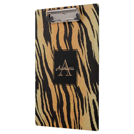 Zebra Stripes Gold Hintergrund Klemmbrett (Links)