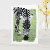 Zebra Stripes Grußkarte Karte (Gelbe Blume)