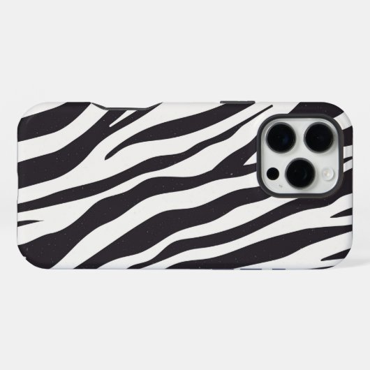 Zebra Stripes iPhone Case – Black & White Pattern Hülle (Rückseite (Horizontal))