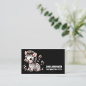 Zebra Stripes Kawaii Premier Visitenkarte (Stehend Vorderseite)