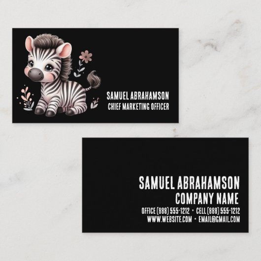 Zebra Stripes Kawaii Premier Visitenkarte (Vorne/Hinten)